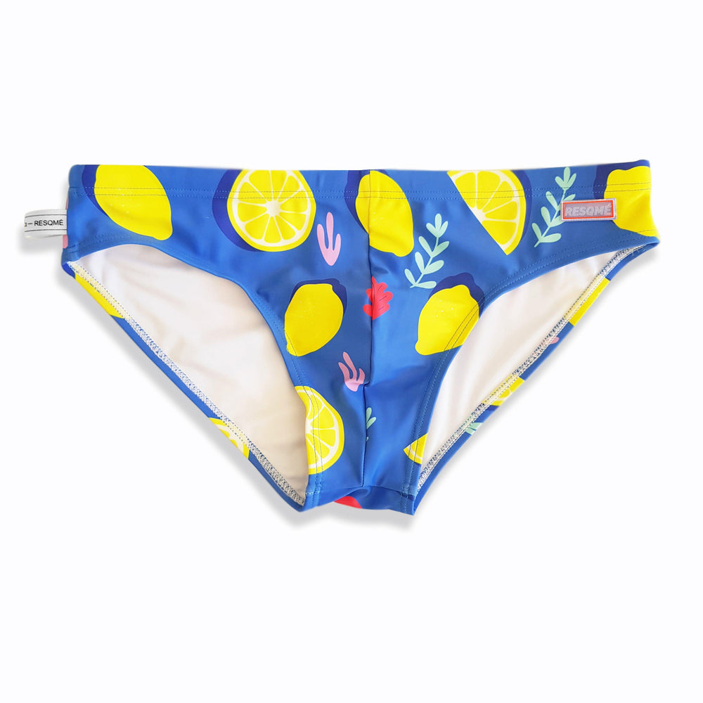 blue and lemon swimwear